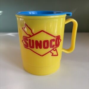Vintage Sunoco Advertising Plastic Lidded Mug Miley Mart Pittsburgh PA